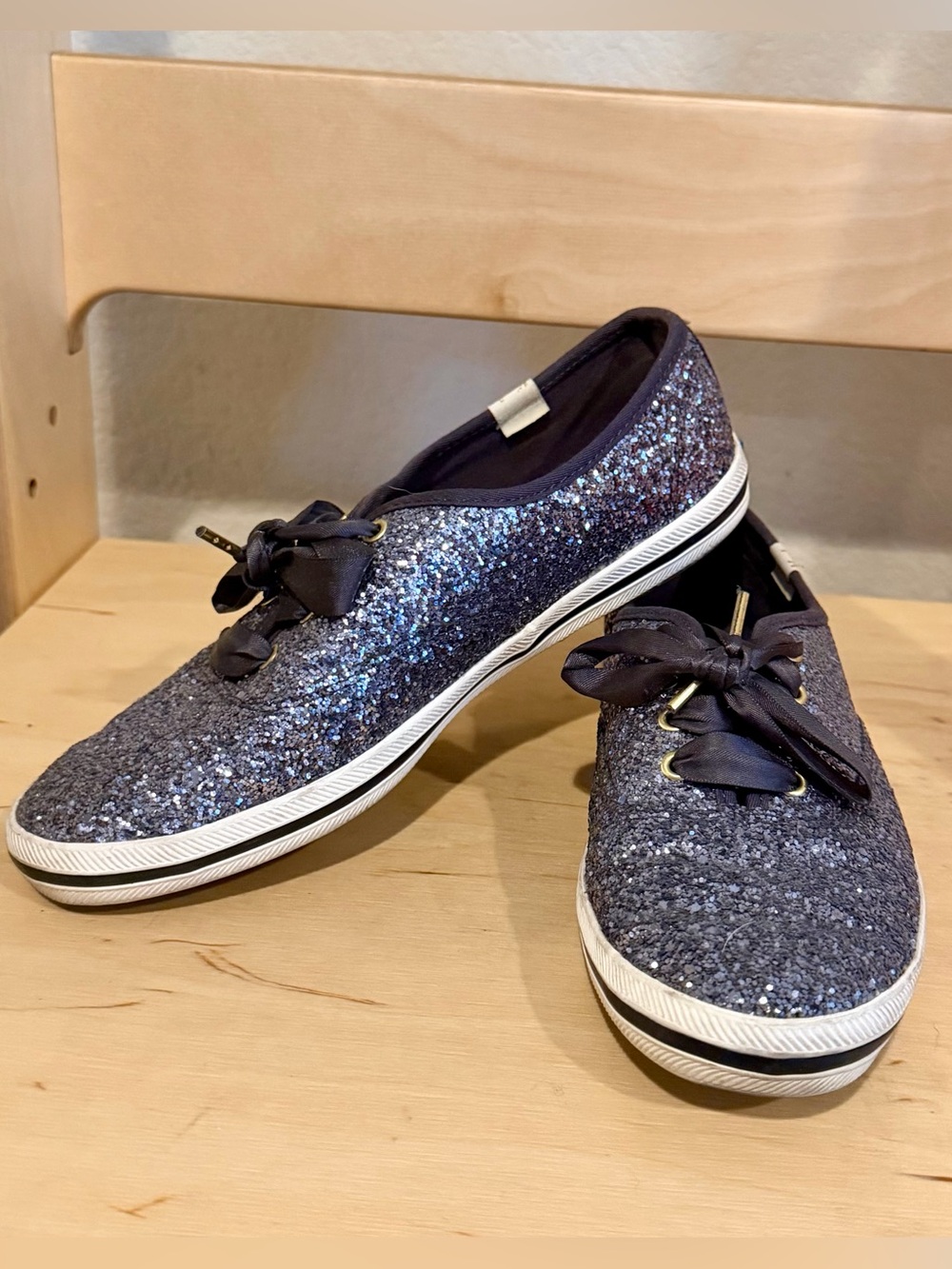 Keds x Kate Spade Pewter Glitter Shoes